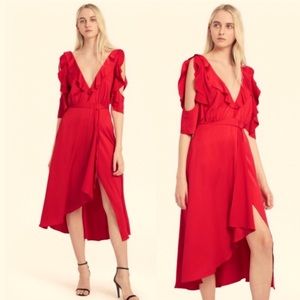 French Connection High-low Ruffle Sleeve Dress